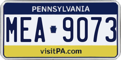 PA license plate MEA9073