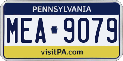 PA license plate MEA9079