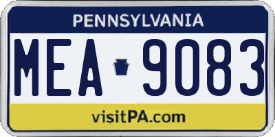 PA license plate MEA9083