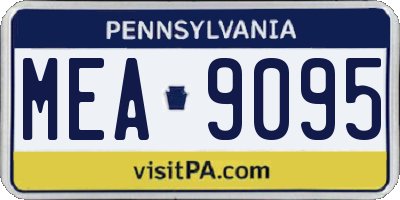 PA license plate MEA9095