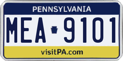 PA license plate MEA9101