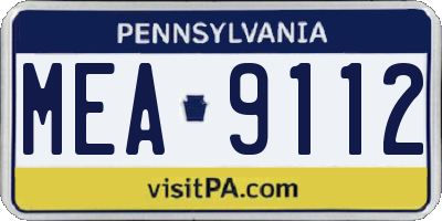 PA license plate MEA9112