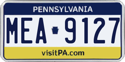 PA license plate MEA9127