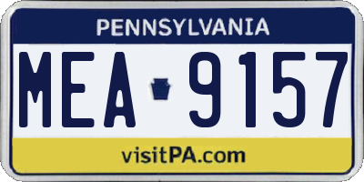 PA license plate MEA9157