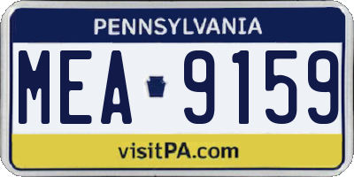 PA license plate MEA9159