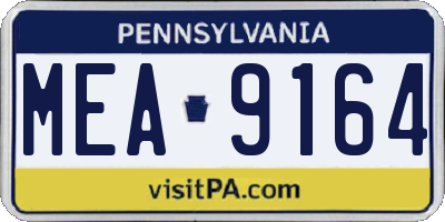 PA license plate MEA9164