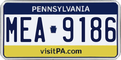 PA license plate MEA9186