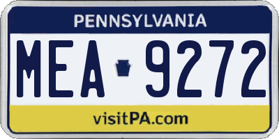 PA license plate MEA9272