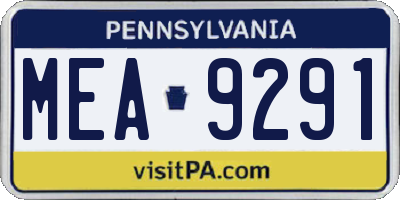 PA license plate MEA9291