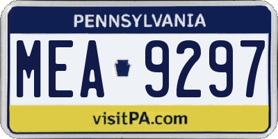 PA license plate MEA9297