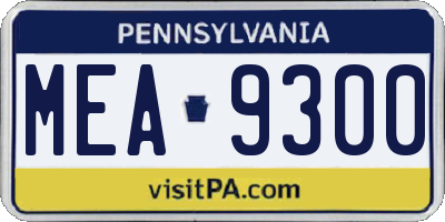 PA license plate MEA9300