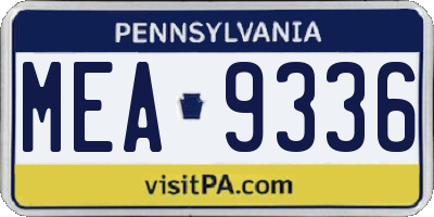 PA license plate MEA9336