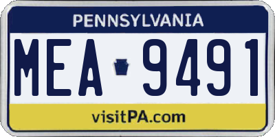 PA license plate MEA9491