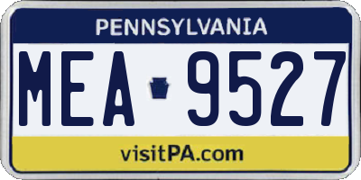 PA license plate MEA9527