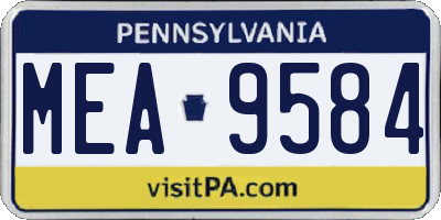 PA license plate MEA9584