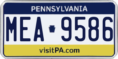 PA license plate MEA9586