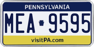 PA license plate MEA9595