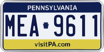 PA license plate MEA9611