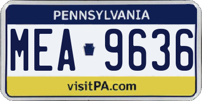 PA license plate MEA9636