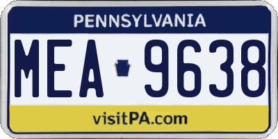 PA license plate MEA9638