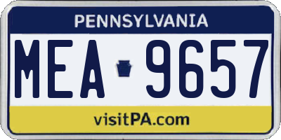 PA license plate MEA9657
