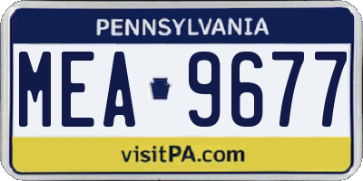 PA license plate MEA9677