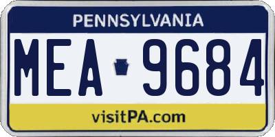 PA license plate MEA9684