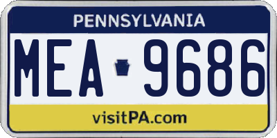 PA license plate MEA9686