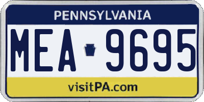 PA license plate MEA9695