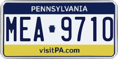 PA license plate MEA9710