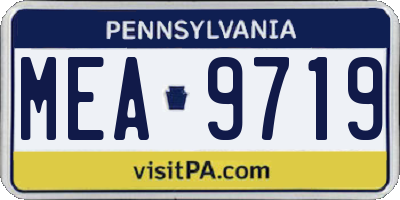 PA license plate MEA9719