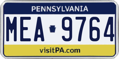 PA license plate MEA9764