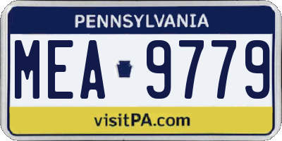PA license plate MEA9779