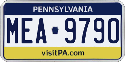 PA license plate MEA9790