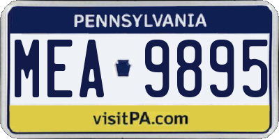 PA license plate MEA9895