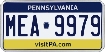 PA license plate MEA9979