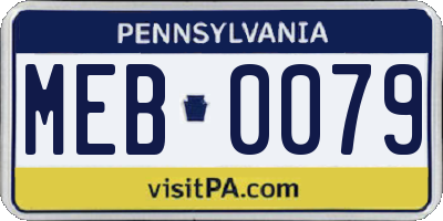 PA license plate MEB0079