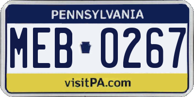 PA license plate MEB0267