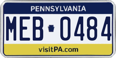 PA license plate MEB0484