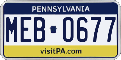 PA license plate MEB0677