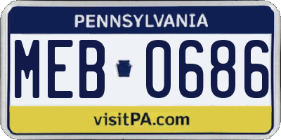 PA license plate MEB0686
