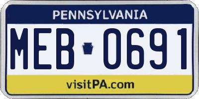 PA license plate MEB0691