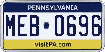 PA license plate MEB0696