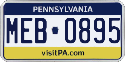 PA license plate MEB0895
