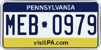 PA license plate MEB0979