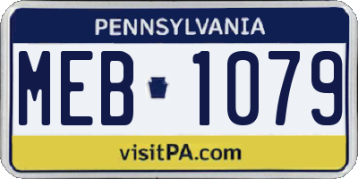 PA license plate MEB1079