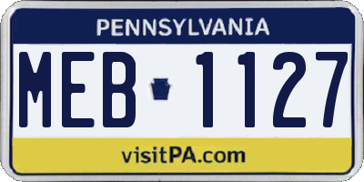 PA license plate MEB1127