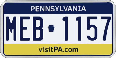 PA license plate MEB1157