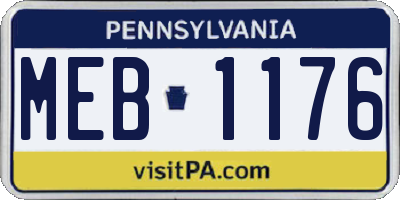 PA license plate MEB1176