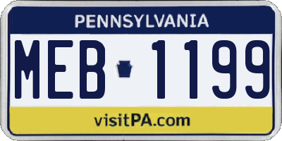PA license plate MEB1199